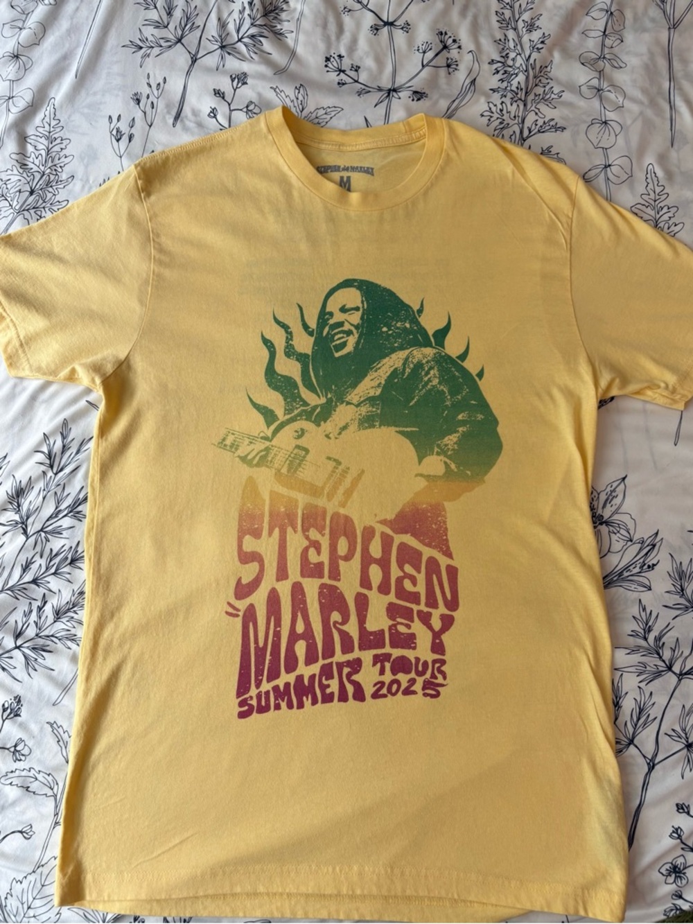 Yellow Short Sleeve Graphic Tour T‑Shirt